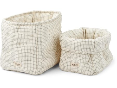 MarMar Seersucker Home Deep Lake Check Nursery Storage Bags Online now