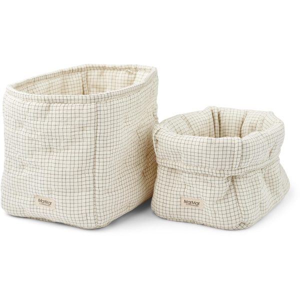 MarMar Seersucker Home Deep Lake Check Nursery Storage Bags Online now