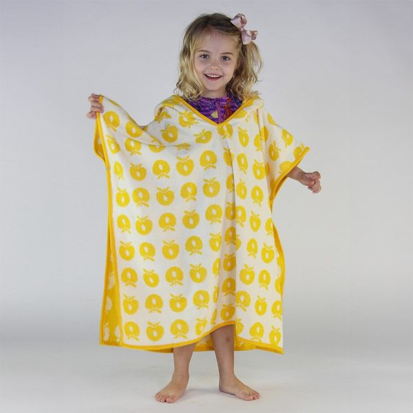 Småfolk Yellow Badeponcho Til Børn Med Æbler For Discount