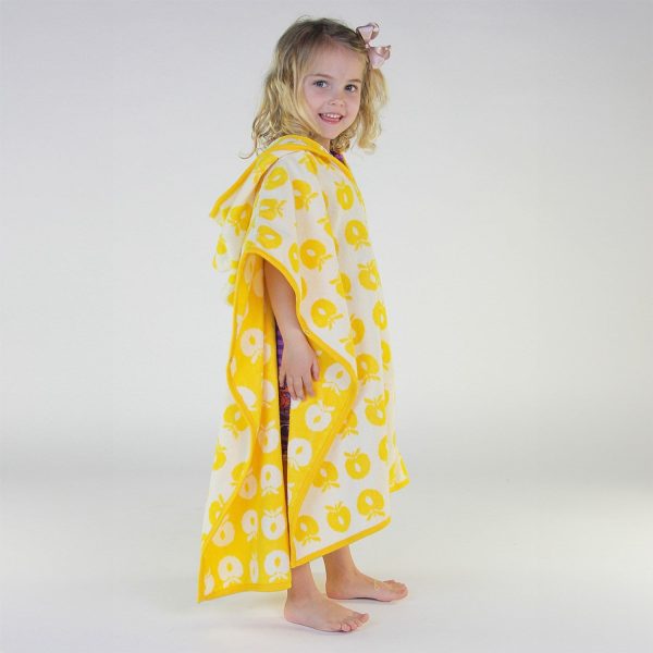 Småfolk Yellow Badeponcho Til Børn Med Æbler For Discount