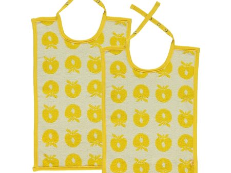 Småfolk Yellow 2 Pak Stor Bib Med Æbler Sale