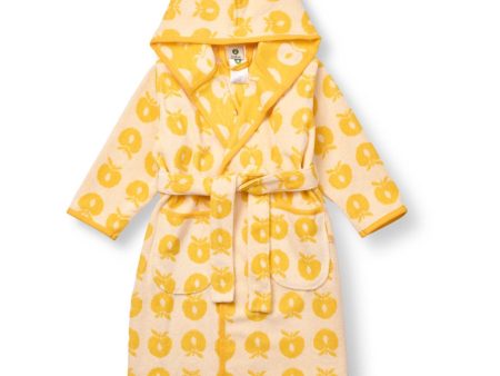 Småfolk Yellow Bathrobe With Apples Hot on Sale