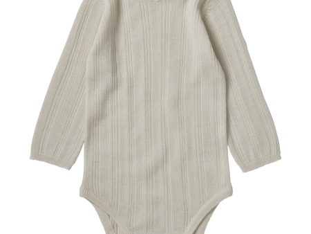 FUB Ecru Baby Rib Bodysuit Ls Sale