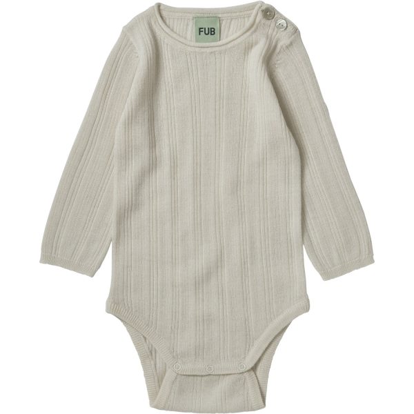 FUB Ecru Baby Rib Bodysuit Ls Sale