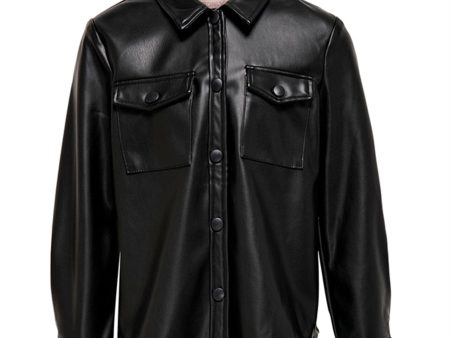 Kids ONLY Black Ruma Faux Leather Shirt Sale