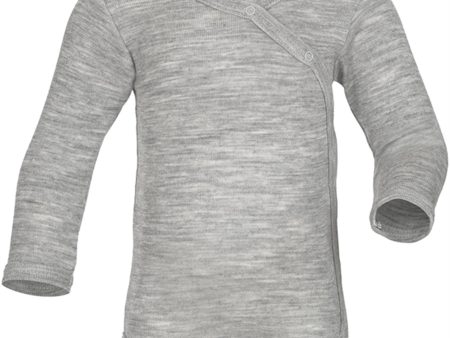 Engel Baby Wrap Body Long Sleeved Light Grey Melange Hot on Sale