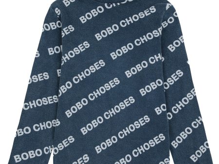 Bobo Choses Midnight Blue All Over Rib Turtle Neck T-shirt Supply