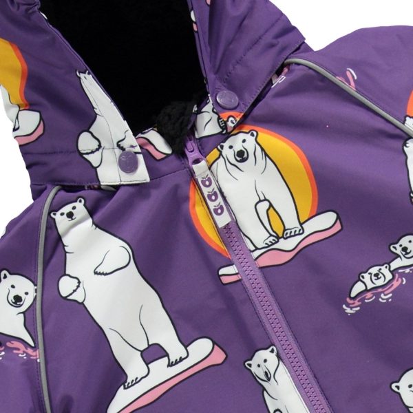 Småfolk Purple Heart Snowsuit Til Børn Med Isbjørne Supply