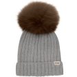 Huttelihut Medium Grey Melange Hat Knit W. Alpaca Pompom Sale