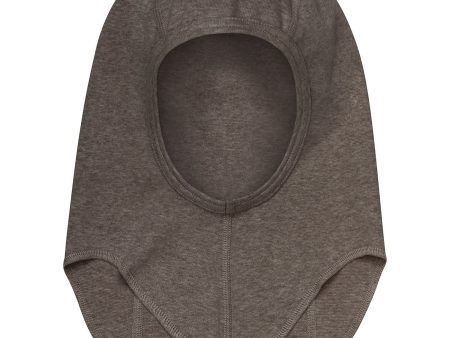 Huttelihut Brown Melange Balaclava Cotton Rib Online Sale