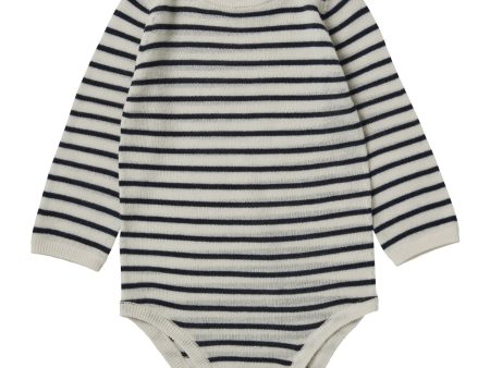 FUB Ecru Dark Navy Baby Bodysuit Ls Fashion