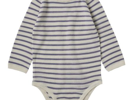 FUB Ecru Dusty Violet Baby Bodysuit Ls Sale