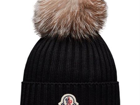 Moncler Moncler Beretto Cable Hat, M, 999 Black For Sale