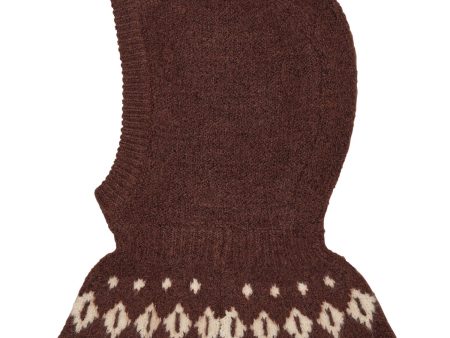 COPENHAGEN COLORS Dk Brown Cream Combi Wool Iceland Balaclava Online now