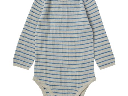 FUB Ecru Deep Sky Baby Rib Bodysuit Ls For Discount