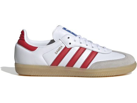 adidas Originals Cloud White Collegiate Red Gum Samba Og J Sneakers Cheap