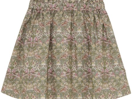 Huttelihut Deep Lichen Green Skirt In Liberty Fabric For Discount