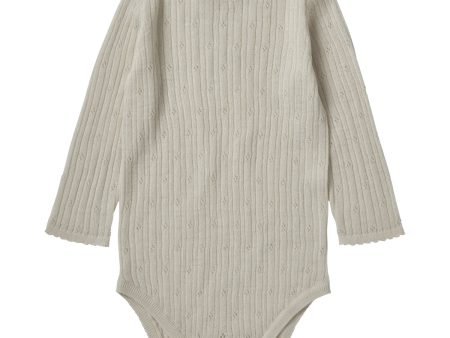 FUB Ecru Baby Pointelle Bodysuit Ls Online Sale