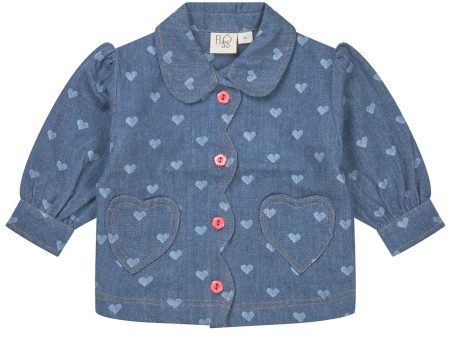 Flöss Blue Denim Hearts Lollo Overshirt Fashion